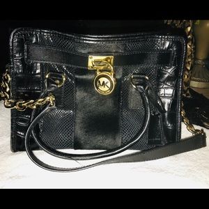 Michael Kors snake pattern gold chained Purse